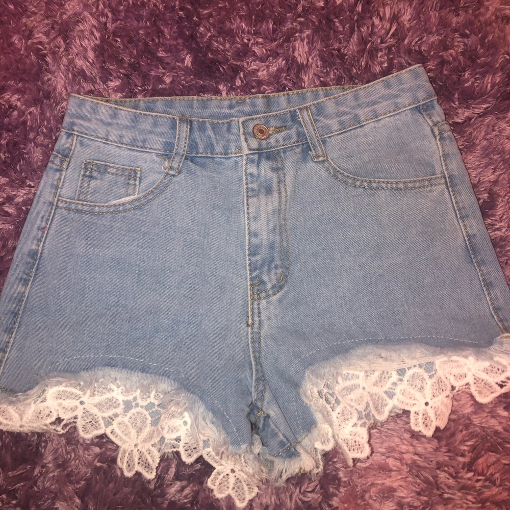 Light wash shorts